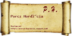 Porcz Horácia névjegykártya
